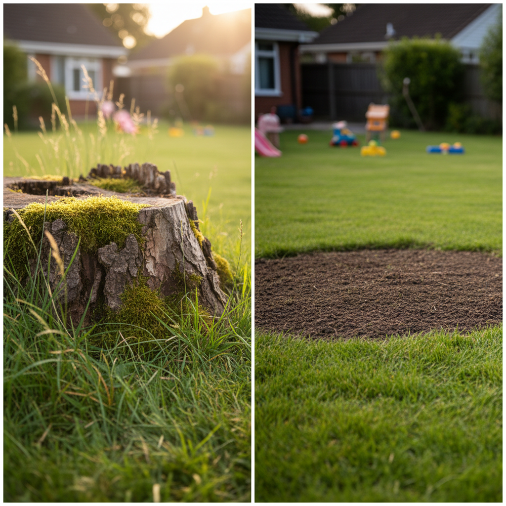 stump removal before and after